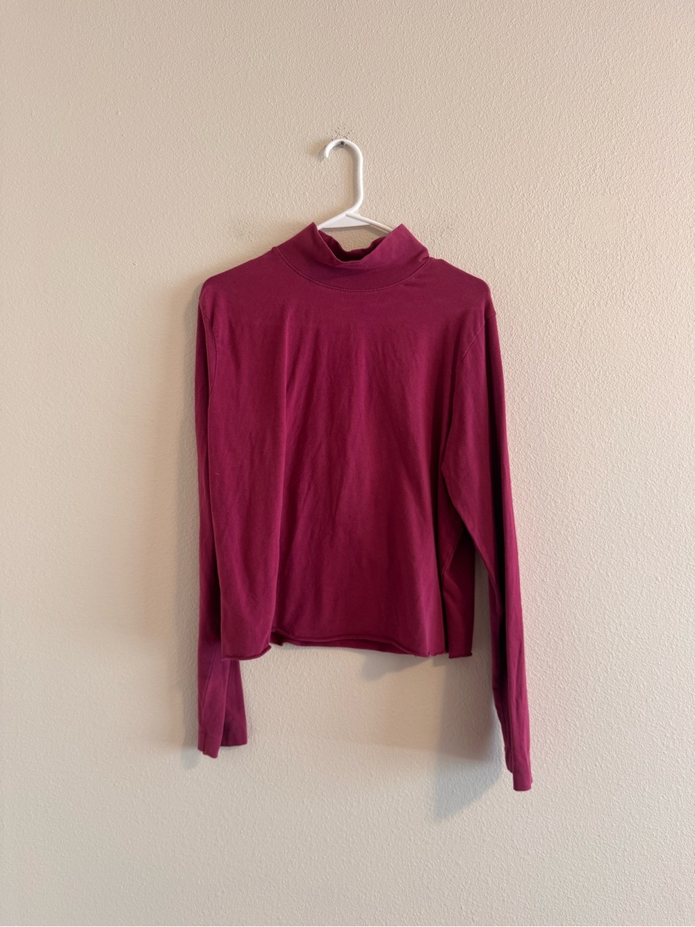 Eddie Bauer Women's Long-Sleeve Mock Neck Top in Deep Berry